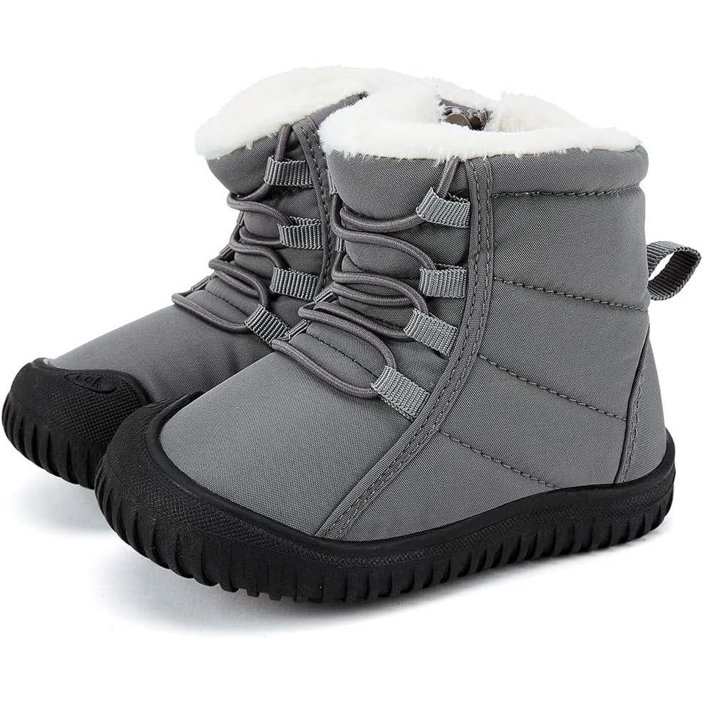 imageBMCiTYBM Toddler Baby Snow Boots Winter Shoes Boys Girls Cold Weather Baby Faux Fur ShoesKgrey