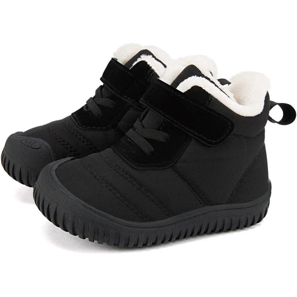 imageBMCiTYBM Toddler Baby Snow Boots Winter Shoes Boys Girls Cold Weather Baby Faux Fur ShoesYblack