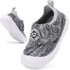 imageBMCiTYBM Baby Shoes Infant Boy Girl First Walker Shoes Toddler Walking Shoes Lightweight NonSlip Sneakers for 6 9 12 18 24 MonthsA2black Grey