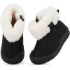 imageBMCiTYBM Toddler Baby Snow Boots Winter Shoes Boys Girls Cold Weather Baby Faux Fur ShoesWhite Black
