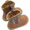 imageBMCiTYBM Baby Cowboy Cowgirl Boots Infant Western Boots Toddler Boys Girls Round Toe Riding Mid Calf Boots All Seasons for 6 9 12 18 24 MonthsA1brown