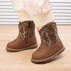 imageBMCiTYBM Baby Cowboy Cowgirl Boots Infant Western Boots Toddler Boys Girls Round Toe Riding Mid Calf Boots All Seasons for 6 9 12 18 24 MonthsA1brown