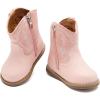 imageBMCiTYBM Baby Cowboy Cowgirl Boots Infant Western Boots Toddler Boys Girls Round Toe Riding Mid Calf Boots All Seasons for 6 9 12 18 24 MonthsA1pink