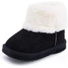 imageBMCiTYBM Girls Boys Snow Boots Warm Winter Fur Lined Baby Shoes InfantToddlerLittle Kid2black