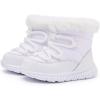 imageBMCiTYBM Girls Boys Snow Boots Warm Winter Fur Lined Baby Shoes InfantToddlerLittle Kid3white