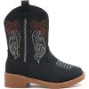 imageBMCiTYBM Toddler Cowgirl Cowboy Boots Boys Girls Square Toe Western Boots Mid Calf Side Zipper Riding Shoes for All SeasonsAblack