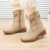 imageBMCiTYBM Toddler Cowgirl Cowboy Boots Boys Girls Square Toe Western Boots Mid Calf Side Zipper Riding Shoes for All SeasonsAcamel