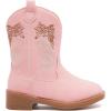 imageBMCiTYBM Toddler Cowgirl Cowboy Boots Boys Girls Square Toe Western Boots Mid Calf Side Zipper Riding Shoes for All SeasonsApink