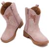 imageBMCiTYBM Toddler Cowgirl Cowboy Boots Boys Girls Square Toe Western Boots Mid Calf Side Zipper Riding Shoes for All SeasonsApurple