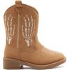 imageBMCiTYBM Toddler Cowgirl Cowboy Boots Boys Girls Square Toe Western Boots Mid Calf Side Zipper Riding Shoes for All SeasonsBbrown