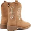 imageBMCiTYBM Toddler Cowgirl Cowboy Boots Boys Girls Square Toe Western Boots Mid Calf Side Zipper Riding Shoes for All SeasonsBbrown
