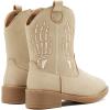 imageBMCiTYBM Toddler Cowgirl Cowboy Boots Boys Girls Square Toe Western Boots Mid Calf Side Zipper Riding Shoes for All SeasonsBcamel