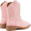 imageBMCiTYBM Toddler Cowgirl Cowboy Boots Boys Girls Square Toe Western Boots Mid Calf Side Zipper Riding Shoes for All SeasonsBpink