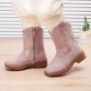 imageBMCiTYBM Toddler Cowgirl Cowboy Boots Boys Girls Square Toe Western Boots Mid Calf Side Zipper Riding Shoes for All SeasonsBpurple