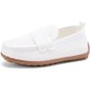 imageBMCiTYBM Toddler Boys Girls Loafers Comfortable Dressy Casual Knit Flats Lightweight Breathable Slip On Walking ShoesWhite