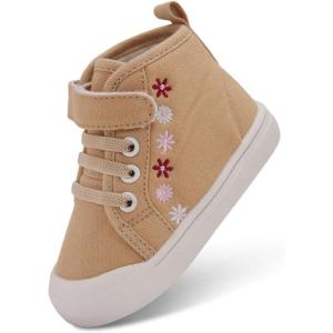 imageBMCiTYBM Toddler Baby Canvas Shoes Boys Girls Walking SneakersFlowercamel