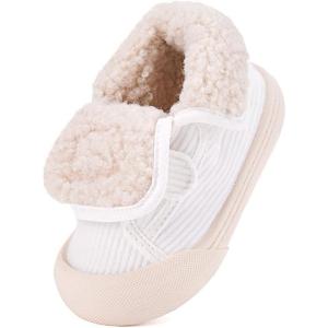 imageBMCiTYBM Toddler Baby Winter Snow Boots Boy Girl Faux Fur Warm Non Slip First Walking Infant ShoesHigh White