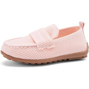 imageBMCiTYBM Toddler Boys Girls Loafers Comfortable Dressy Casual Knit Flats Lightweight Breathable Slip On Walking ShoesPink
