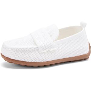 imageBMCiTYBM Toddler Boys Girls Loafers Comfortable Dressy Casual Knit Flats Lightweight Breathable Slip On Walking ShoesWhite