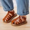 imageBMCiTYBM Baby Boy Girl Closed Toe Sandals Infant Summer First Walking Shoes NonSlip Fisherman Sandals 6 9 12 18 24 MonthsAbrown