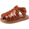 imageBMCiTYBM Baby Boy Girl Closed Toe Sandals Infant Summer First Walking Shoes NonSlip Fisherman Sandals 6 9 12 18 24 MonthsAbrown