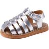 imageBMCiTYBM Baby Boy Girl Closed Toe Sandals Infant Summer First Walking Shoes NonSlip Fisherman Sandals 6 9 12 18 24 MonthsAsilver