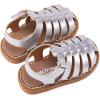 imageBMCiTYBM Baby Boy Girl Closed Toe Sandals Infant Summer First Walking Shoes NonSlip Fisherman Sandals 6 9 12 18 24 MonthsAsilver