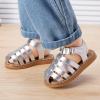 imageBMCiTYBM Baby Boy Girl Closed Toe Sandals Infant Summer First Walking Shoes NonSlip Fisherman Sandals 6 9 12 18 24 MonthsAsilver