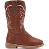 imageBMCiTYBM Toddler Girl Boy Cowboy Cowgirl Boots Little Kids Square Toe Western Boots Mid Calf Side Zipper Riding Shoes for All SeasonsAbrown