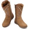 imageBMCiTYBM Toddler Girl Boy Cowboy Cowgirl Boots Little Kids Square Toe Western Boots Mid Calf Side Zipper Riding Shoes for All SeasonsAcamel