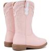 imageBMCiTYBM Toddler Girl Boy Cowboy Cowgirl Boots Little Kids Square Toe Western Boots Mid Calf Side Zipper Riding Shoes for All SeasonsApink