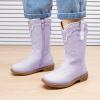 imageBMCiTYBM Toddler Girl Boy Cowboy Cowgirl Boots Little Kids Square Toe Western Boots Mid Calf Side Zipper Riding Shoes for All SeasonsApurple