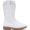 imageBMCiTYBM Toddler Girl Boy Cowboy Cowgirl Boots Little Kids Square Toe Western Boots Mid Calf Side Zipper Riding Shoes for All SeasonsAwhite