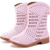 imageBMCiTYBM Girls Cowgirl Boots UnisexChild Mid Calf Toddler Cowboy Boots Little Kids Western Boots Round Toe All Seasons Shoes12pink