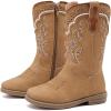 imageBMCiTYBM Toddler Girl Boy Cowboy Cowgirl Boots Little Kids Square Toe Western Boots Mid Calf Side Zipper Riding Shoes for All SeasonsAcamel