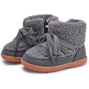 imageBMCiTYBM Baby Snow Boots Boys Girls Winter Warm Shoes Lightweight Outdoor Shoes for Infant Toddler 6 9 12 18 24 MonthsCgrey