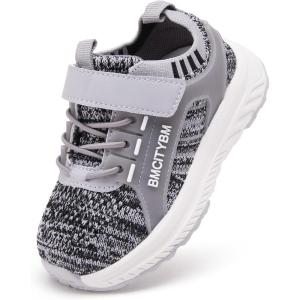 imageBMCiTYBM Toddler Shoes Boys Girls Walking Running Sneakers Lightweight Non Slip Tennis Sport Athletic ShoesA2grey