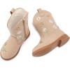 imageBMCiTYBM Toddler Girls Cowgirl Boots Little Kids Mid Calf Western Flower Cowboy Pointed Toe Riding Shoes All Season1camel