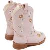imageBMCiTYBM Toddler Girls Cowgirl Boots Little Kids Mid Calf Western Flower Cowboy Pointed Toe Riding Shoes All Season1pink