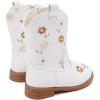 imageBMCiTYBM Toddler Girls Cowgirl Boots Little Kids Mid Calf Western Flower Cowboy Pointed Toe Riding Shoes All Season1white