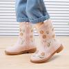 imageBMCiTYBM Toddler Girls Cowgirl Boots Little Kids Mid Calf Western Flower Cowboy Pointed Toe Riding Shoes All Season2pink
