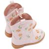 imageBMCiTYBM Toddler Girls Cowgirl Boots Little Kids Mid Calf Western Flower Cowboy Pointed Toe Riding Shoes All Season2pink