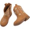 imageBMCiTYBM Toddler Girls Cowgirl Boots Little Kids Mid Calf Western Flower Cowboy Pointed Toe Riding Shoes All Season3brown