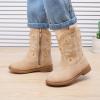 imageBMCiTYBM Toddler Girls Cowgirl Boots Little Kids Mid Calf Western Flower Cowboy Pointed Toe Riding Shoes All Season3camel