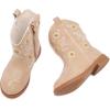imageBMCiTYBM Toddler Girls Cowgirl Boots Little Kids Mid Calf Western Flower Cowboy Pointed Toe Riding Shoes All Season3camel