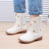 imageBMCiTYBM Toddler Girls Cowgirl Boots Little Kids Mid Calf Western Flower Cowboy Pointed Toe Riding Shoes All Season3white