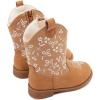 imageBMCiTYBM Toddler Girls Cowgirl Boots Little Kids Mid Calf Western Flower Cowboy Pointed Toe Riding Shoes All Season4brown