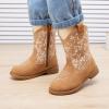 imageBMCiTYBM Toddler Girls Cowgirl Boots Little Kids Mid Calf Western Flower Cowboy Pointed Toe Riding Shoes All Season4brown