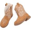 imageBMCiTYBM Toddler Girls Cowgirl Boots Little Kids Mid Calf Western Flower Cowboy Pointed Toe Riding Shoes All Season4brown