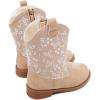 imageBMCiTYBM Toddler Girls Cowgirl Boots Little Kids Mid Calf Western Flower Cowboy Pointed Toe Riding Shoes All Season4camel